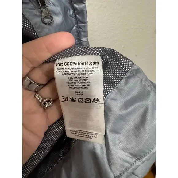 Columbia Omni-Heat Silver Gray Quilted Puffer Coat Size Large - Picture 6 of 8